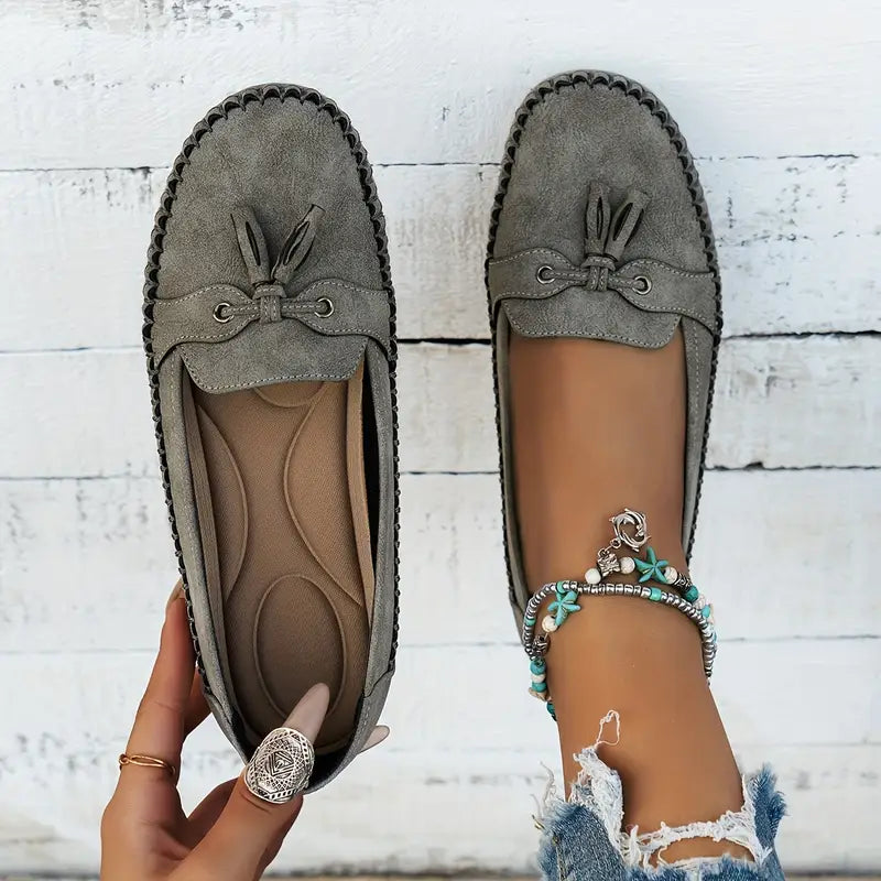 Serenza — Stijlvolle dames loafers met strikdetail en flexibele comfortzool