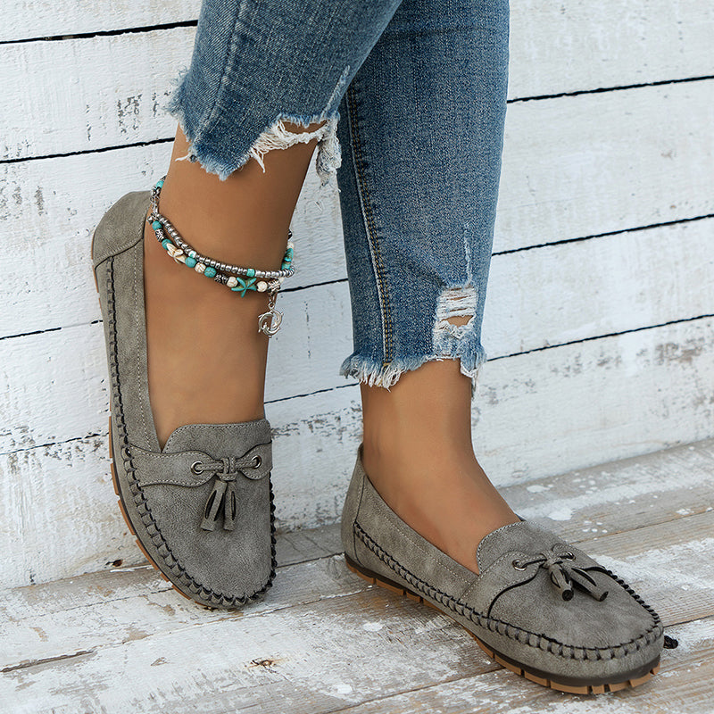 Serenza — Stijlvolle dames loafers met strikdetail en flexibele comfortzool
