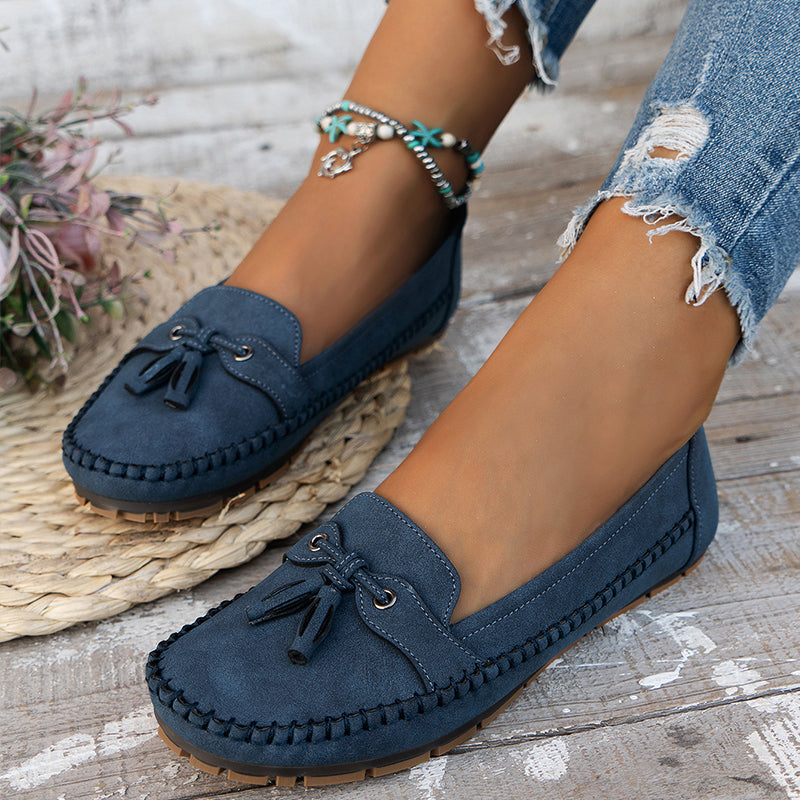 Serenza — Stijlvolle dames loafers met strikdetail en flexibele comfortzool