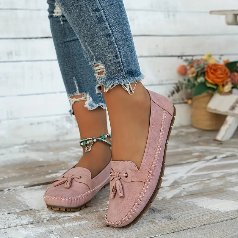 Serenza — Stijlvolle dames loafers met strikdetail en flexibele comfortzool