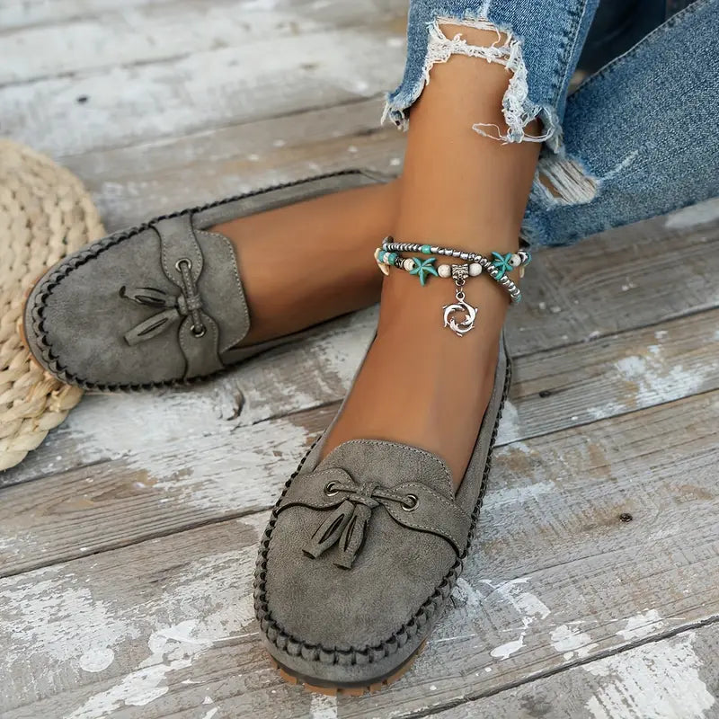 Serenza — Stijlvolle dames loafers met strikdetail en flexibele comfortzool