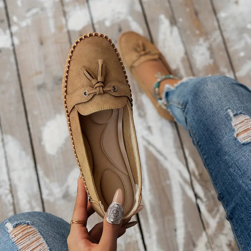 Serenza — Stijlvolle dames loafers met strikdetail en flexibele comfortzool
