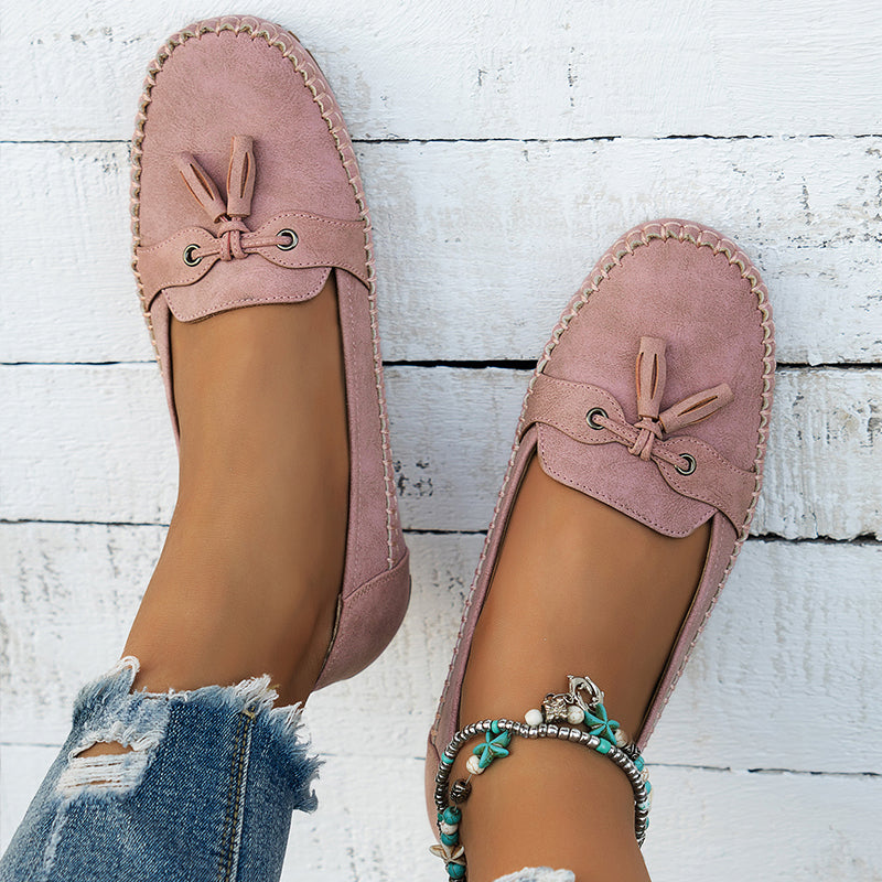 Serenza — Stijlvolle dames loafers met strikdetail en flexibele comfortzool
