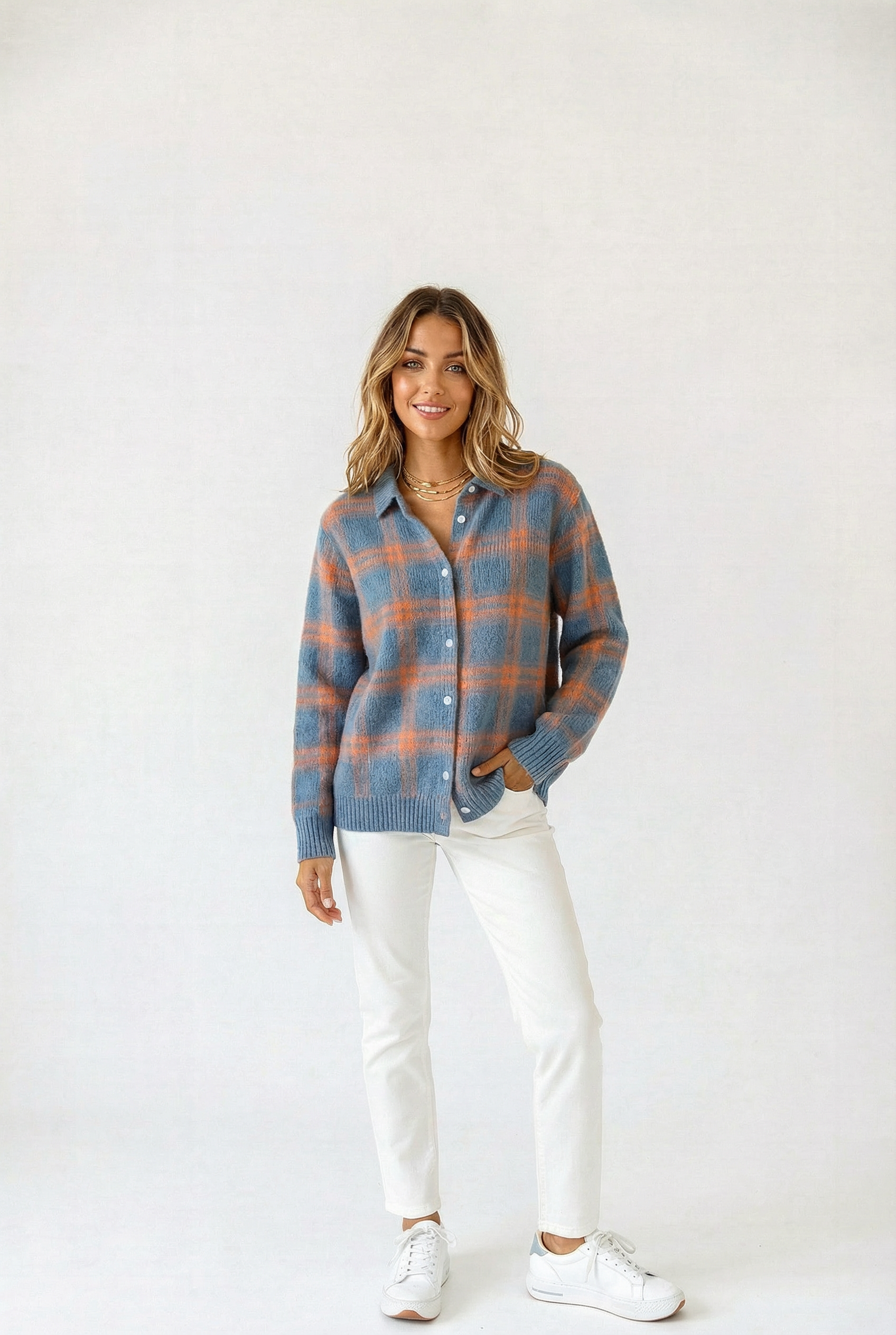 Élodie™ | Zachte Gebreide Ruit Cardigan