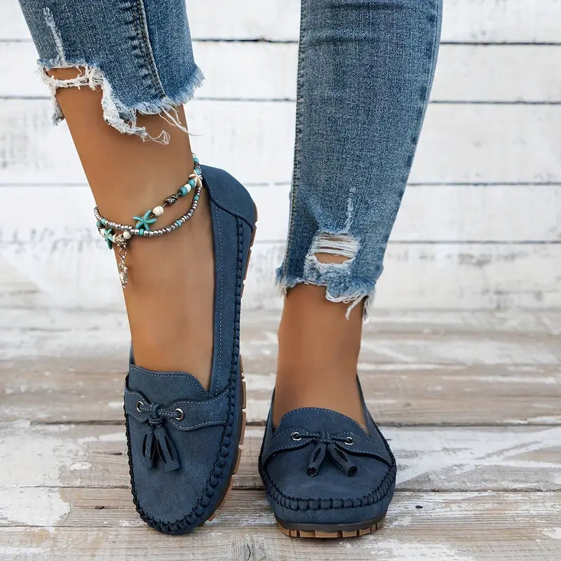 Serenza — Stijlvolle dames loafers met strikdetail en flexibele comfortzool