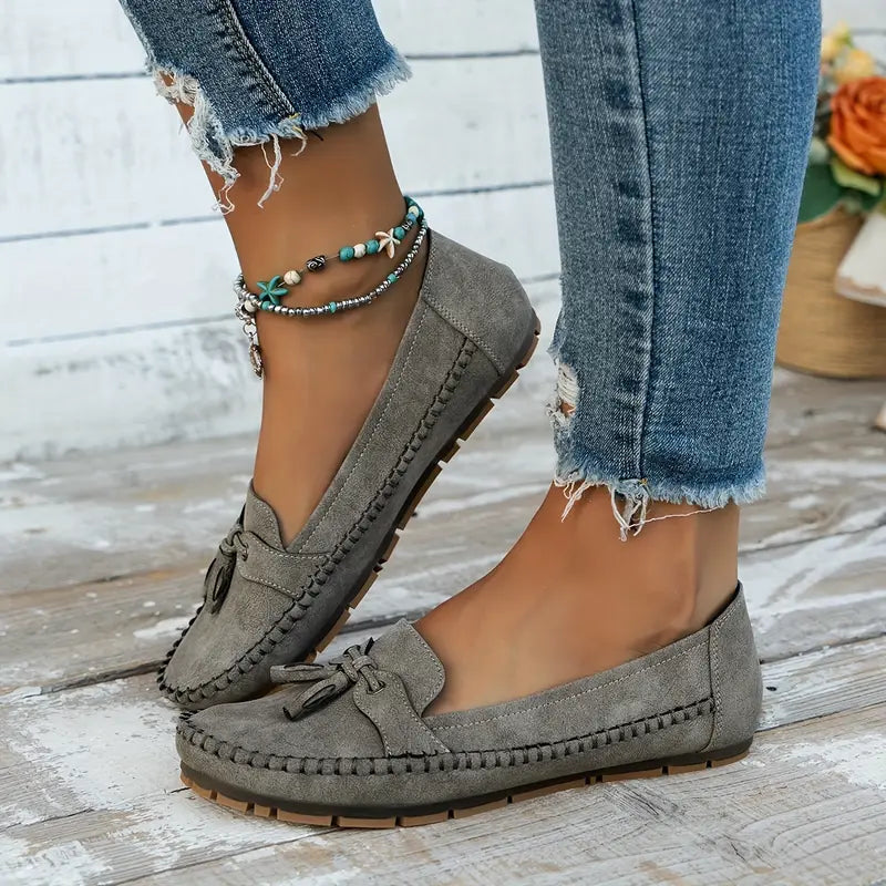 Serenza — Stijlvolle dames loafers met strikdetail en flexibele comfortzool