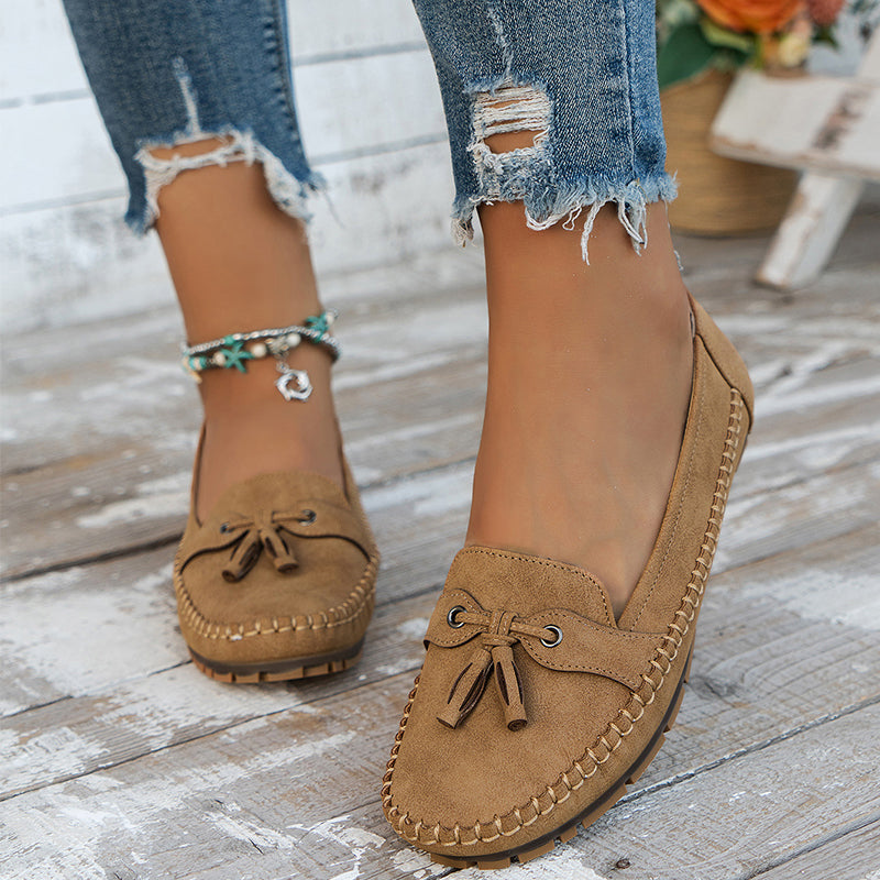 Serenza — Stijlvolle dames loafers met strikdetail en flexibele comfortzool
