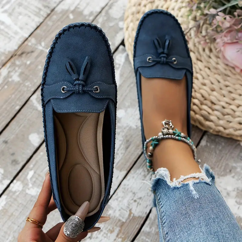 Serenza — Stijlvolle dames loafers met strikdetail en flexibele comfortzool