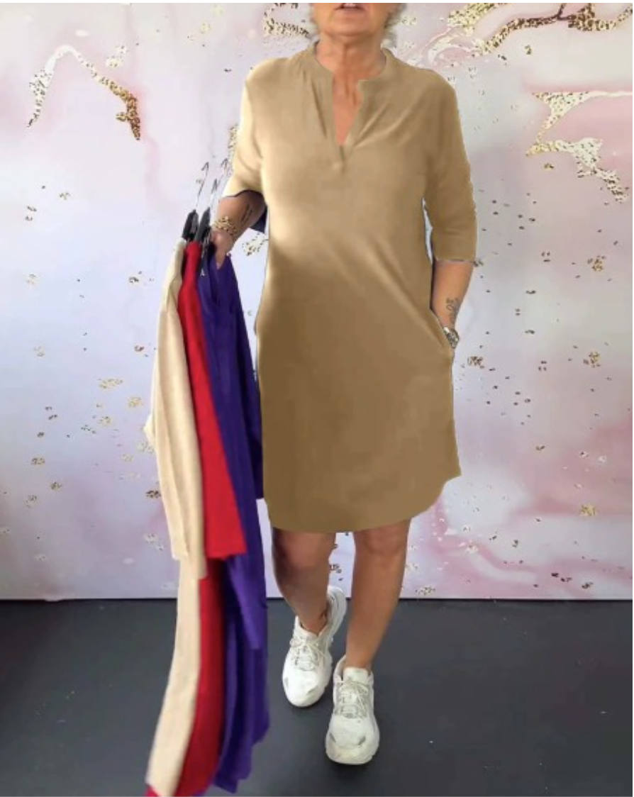 Everyday Elegance Jurk met V-hals