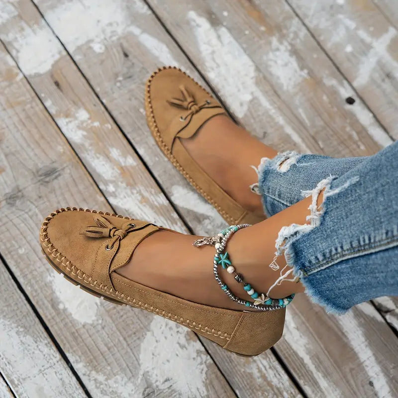 Serenza — Stijlvolle dames loafers met strikdetail en flexibele comfortzool