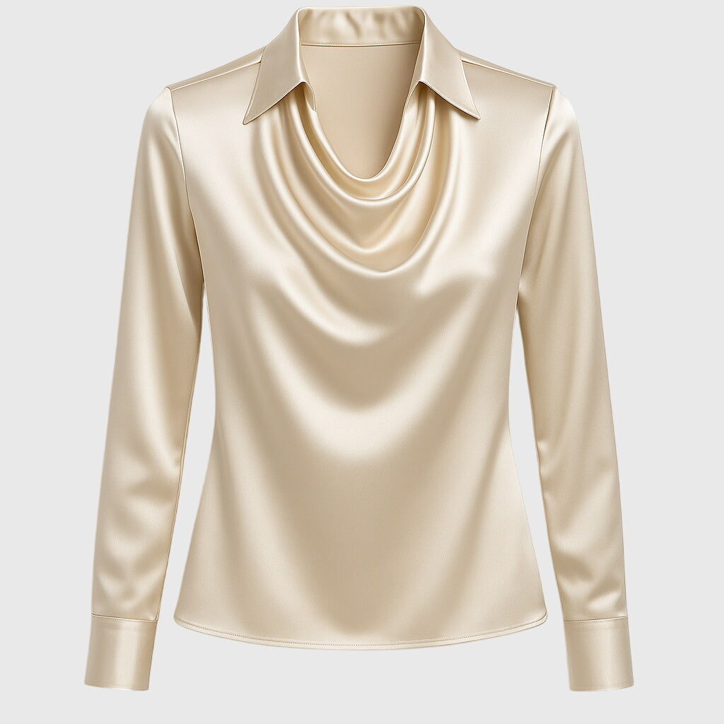 Amoura | Shine Blouse met plooihals