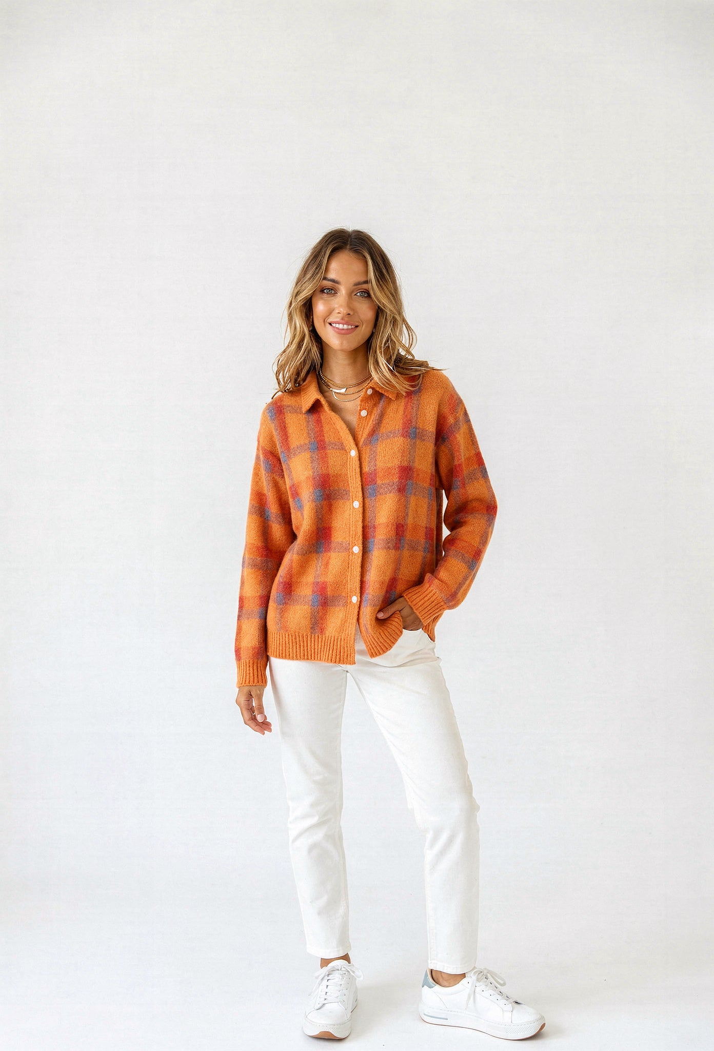 Élodie™ | Zachte Gebreide Ruit Cardigan