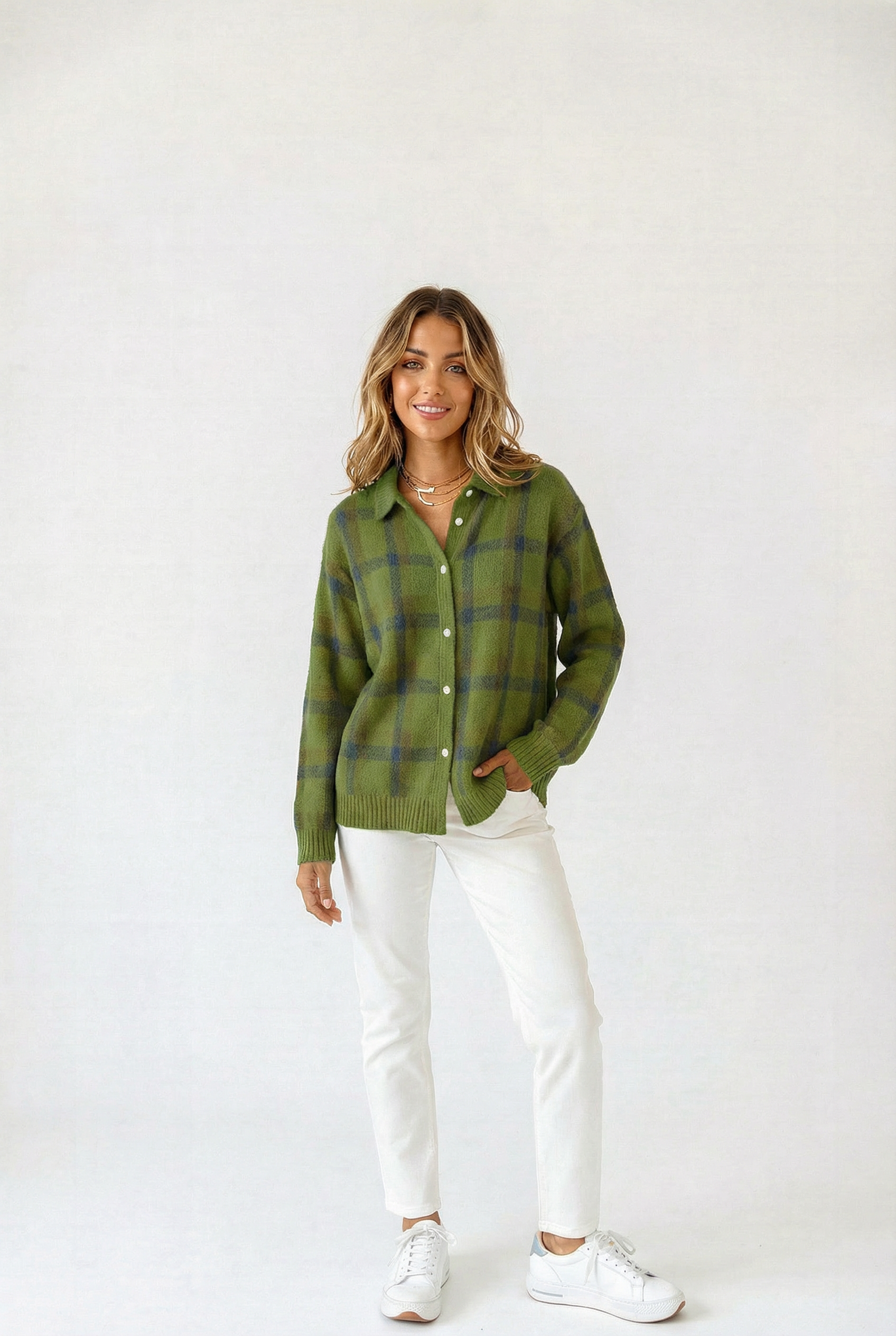 Élodie™ | Zachte Gebreide Ruit Cardigan