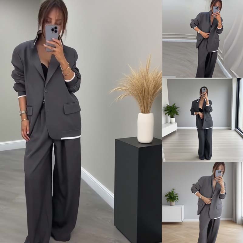 Mirelle | Modern damespak met blazer en soepel vallende broek