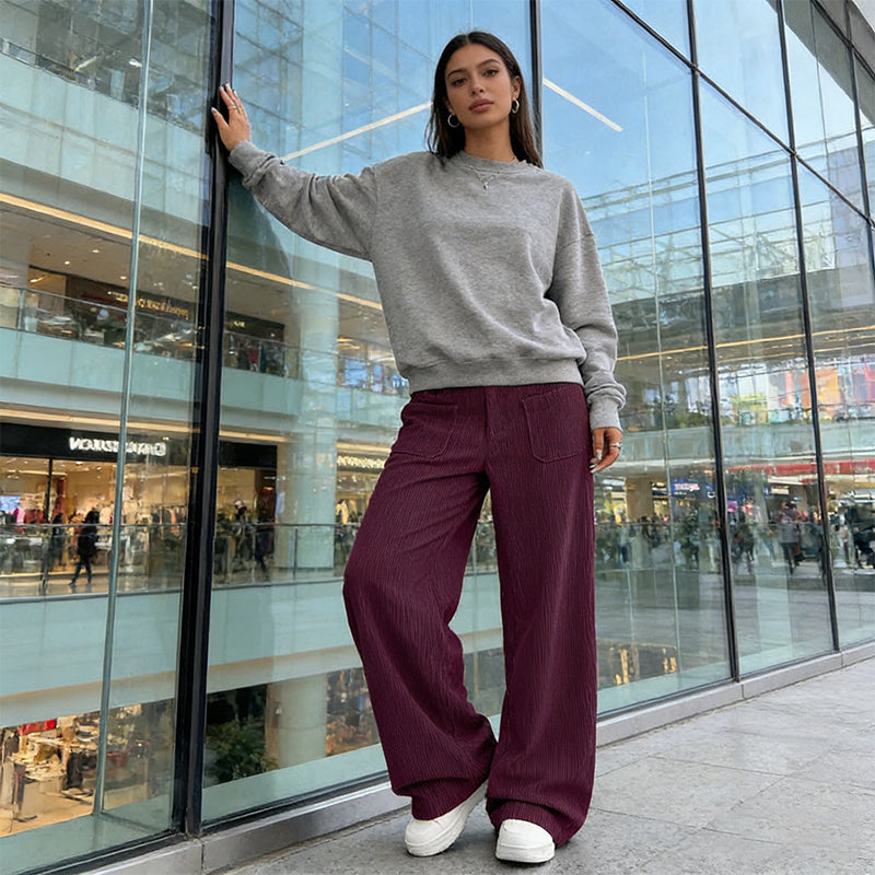 Velora | Dames vrijetijdsbroek Comfortabele broek met losse pasvorm en hoge taille